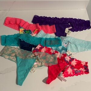 PINK Victoria's Secret Lace-Trim Girls' Bikini Briefs - Multi Color Pack